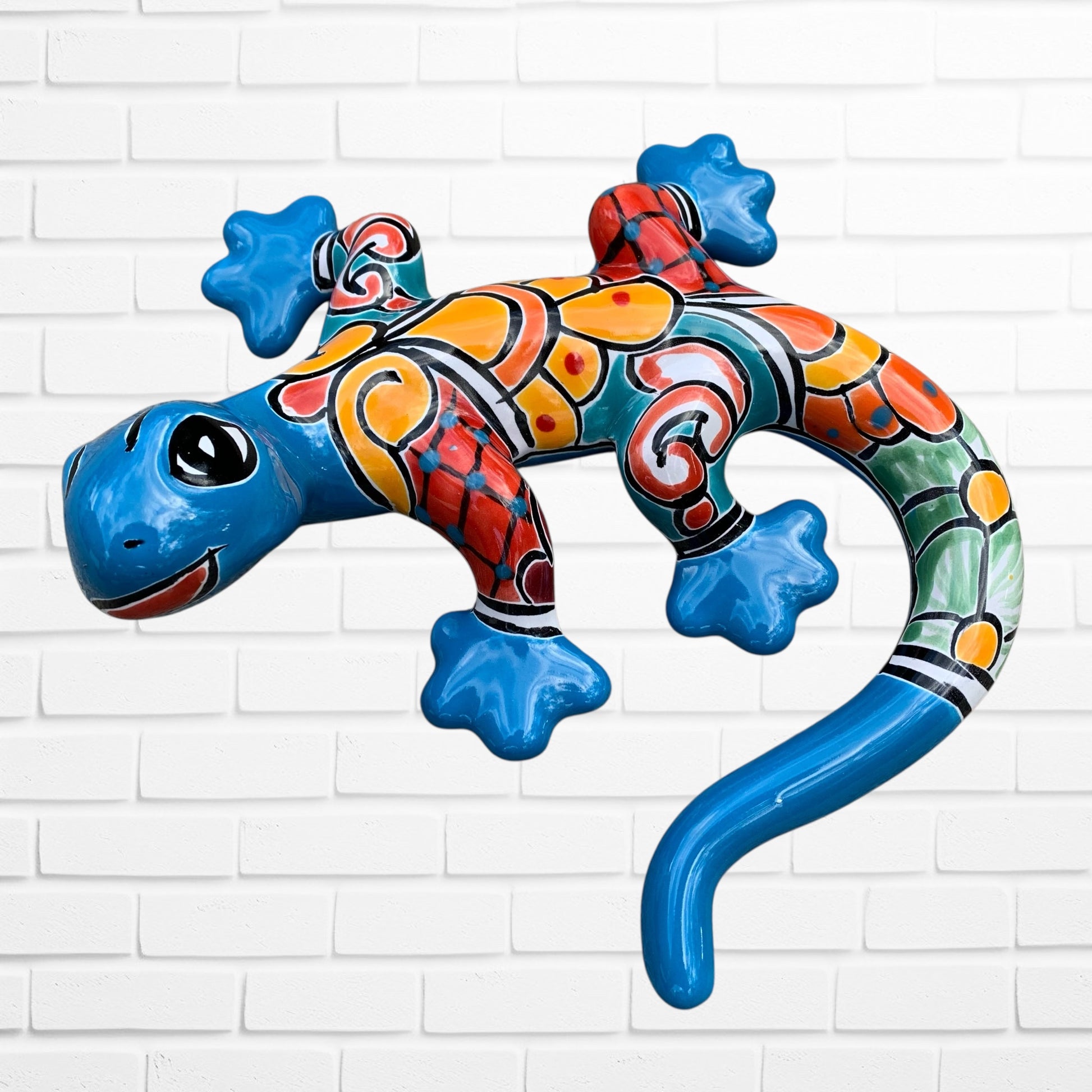 Talavera salamander lizard turquoise front view