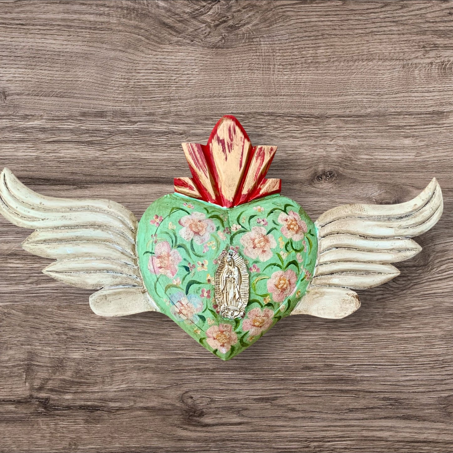 Winged Heart Decorado Oleo Grande