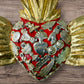 Winged Mexican Milagros Sacred Heart wood wall art Center