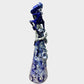 Mexican Talavera Frida, and animal friends Catrina doll blue and white Left side