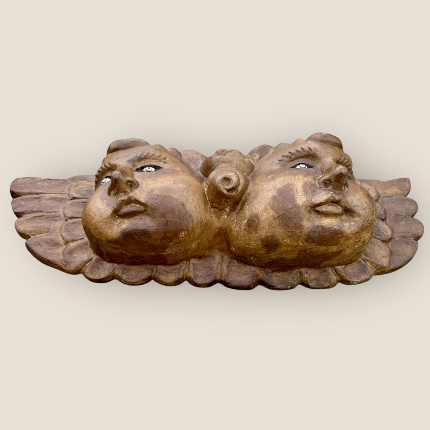 Wood Winged Cherub Rustic Grande bottom view