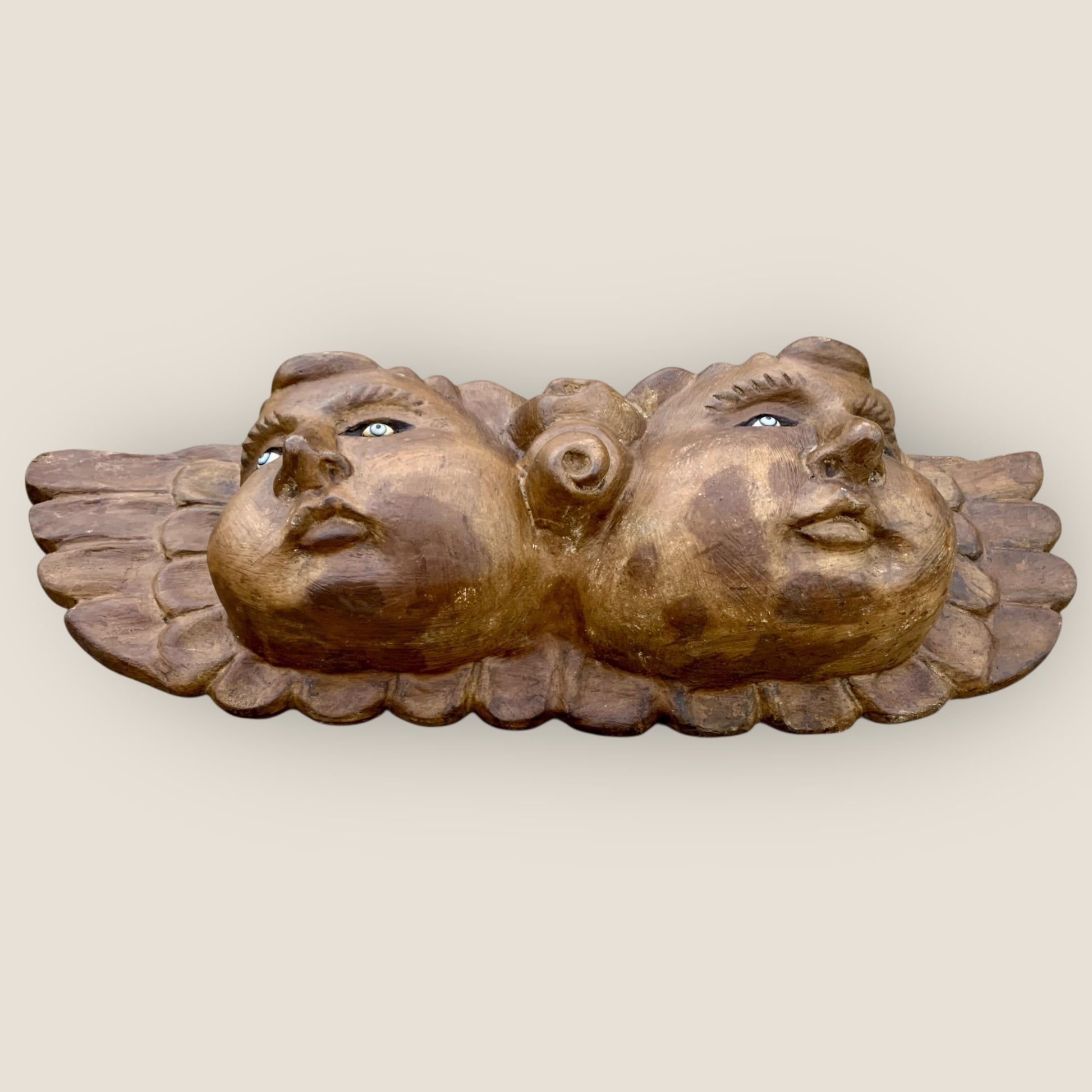 Wood Winged Cherub Rustic Grande bottom view