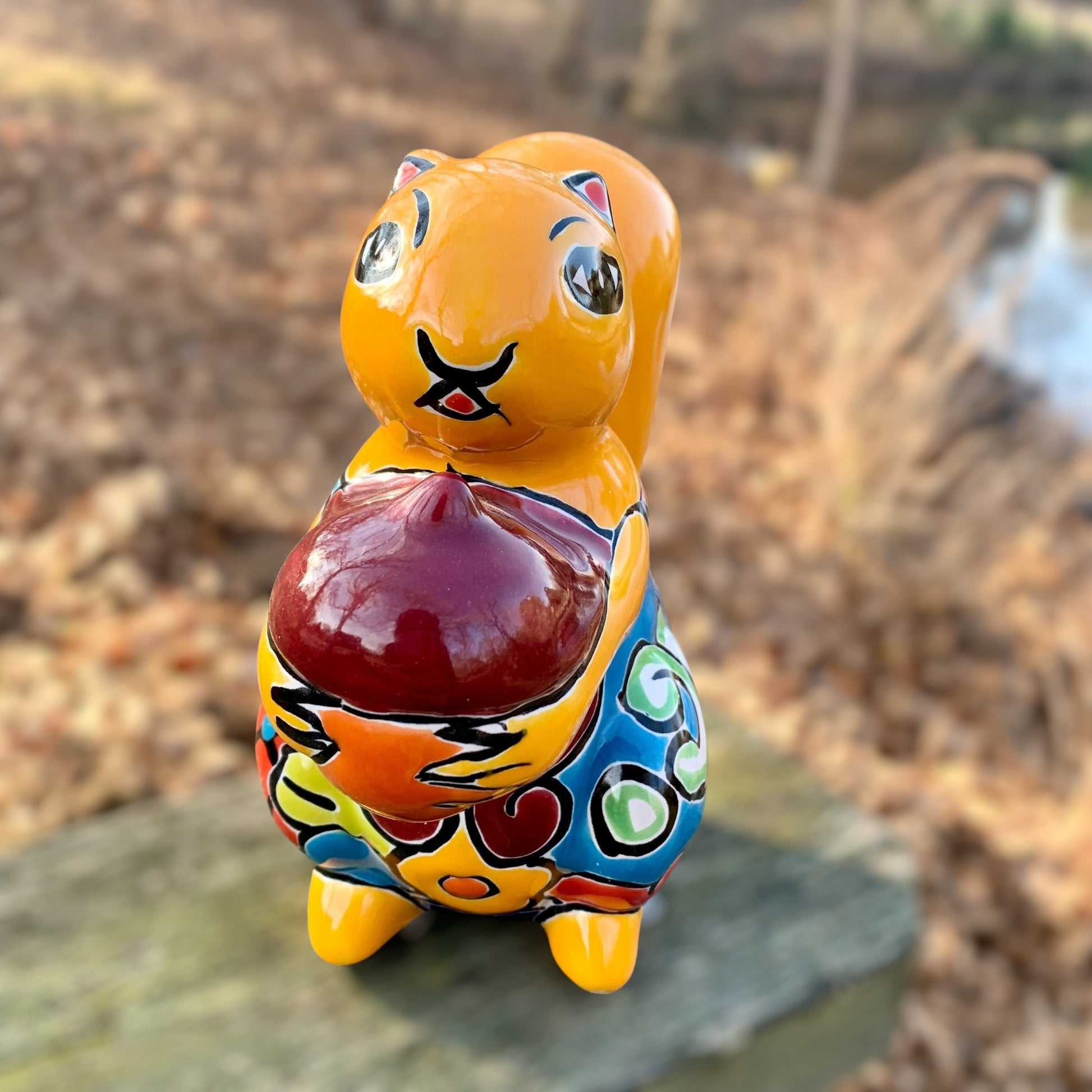 Talavera Pottery Squirrel Nut Front