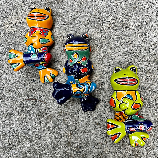 Mexican Talavera, silly dancing, frog set ￼