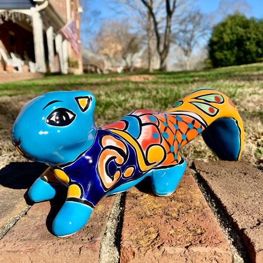 Talavera Pottery Squirrel Turquoise 