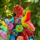 Ortega Floral Rooster Folk Art face