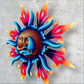 Peaceful sun holding moon right