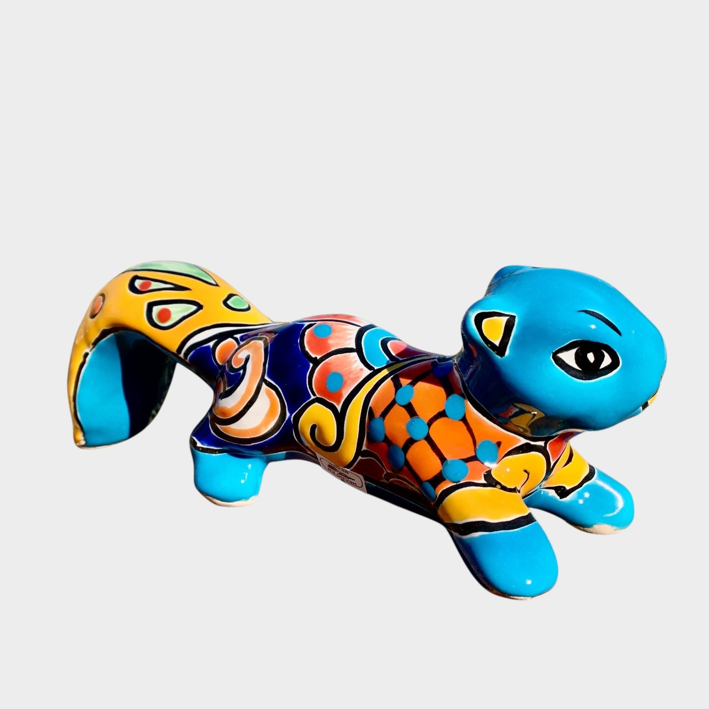 Talavera Pottery Squirrel Turquoise side 