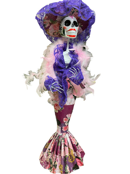 Paper Mache Mexican Catrina Doll ONe