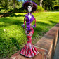 Floral, paper Mâché Catrina skeleton doll B