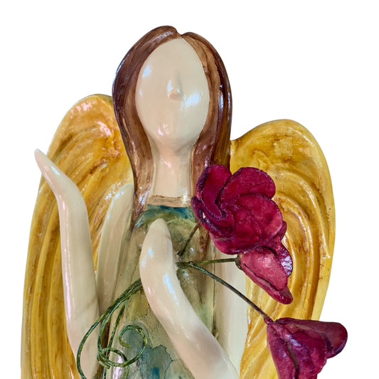 Flora Angel Pottery Sculpture