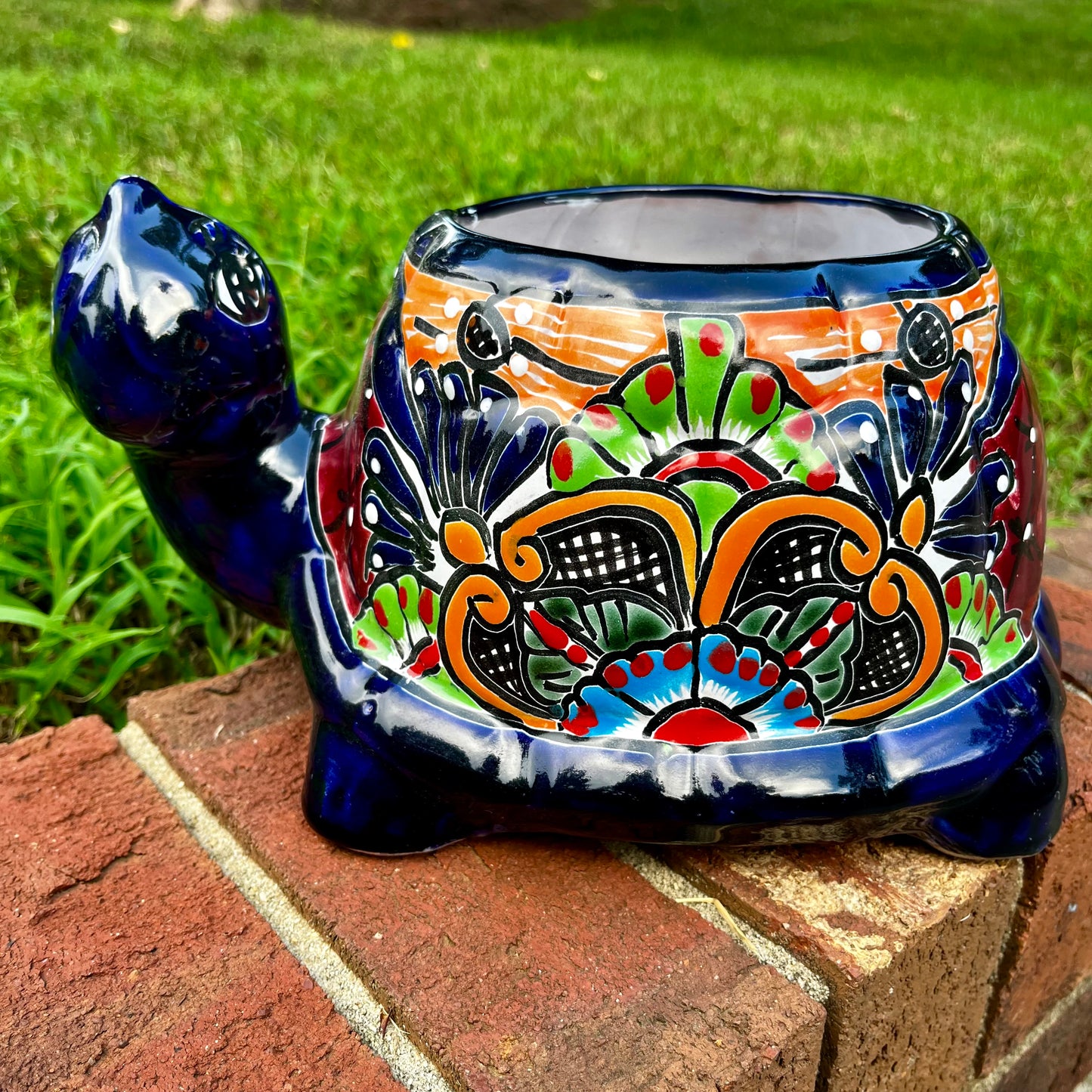 Talavera turtle planter pot