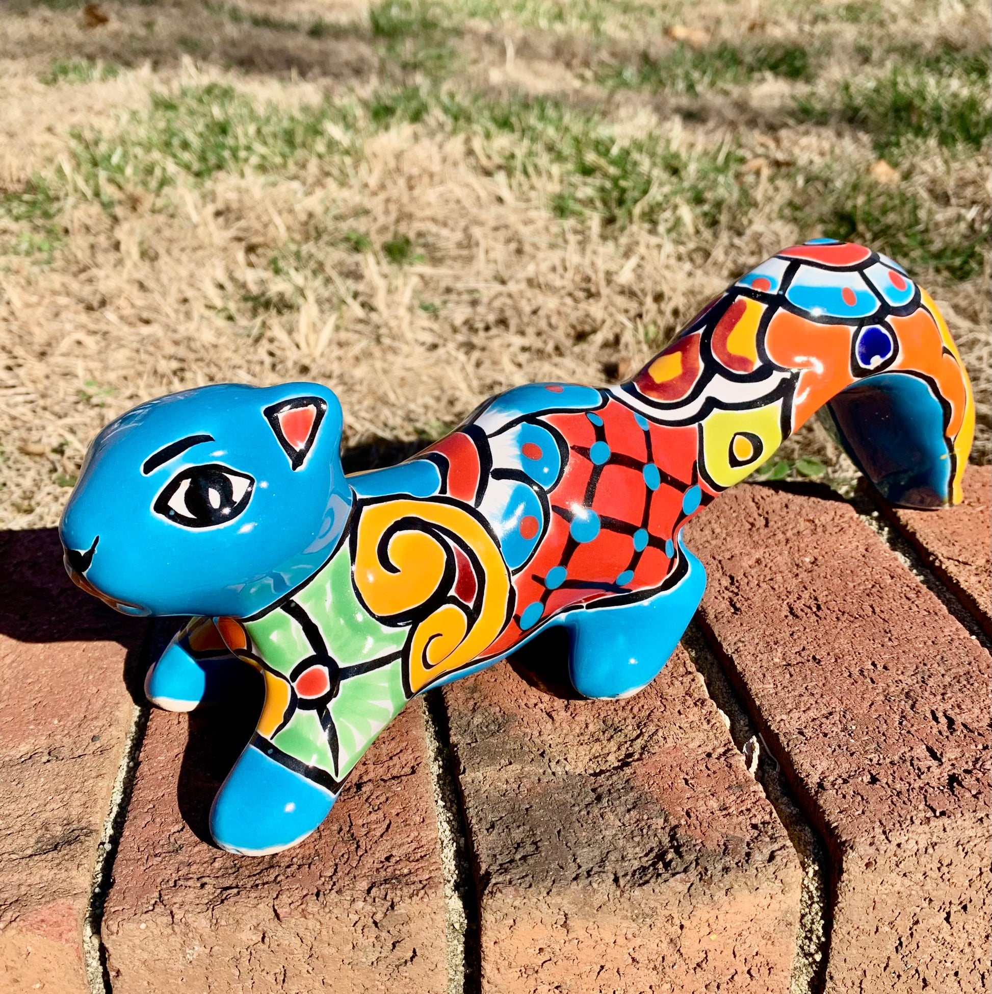Talavera Pottery Squirrel Turquoise 