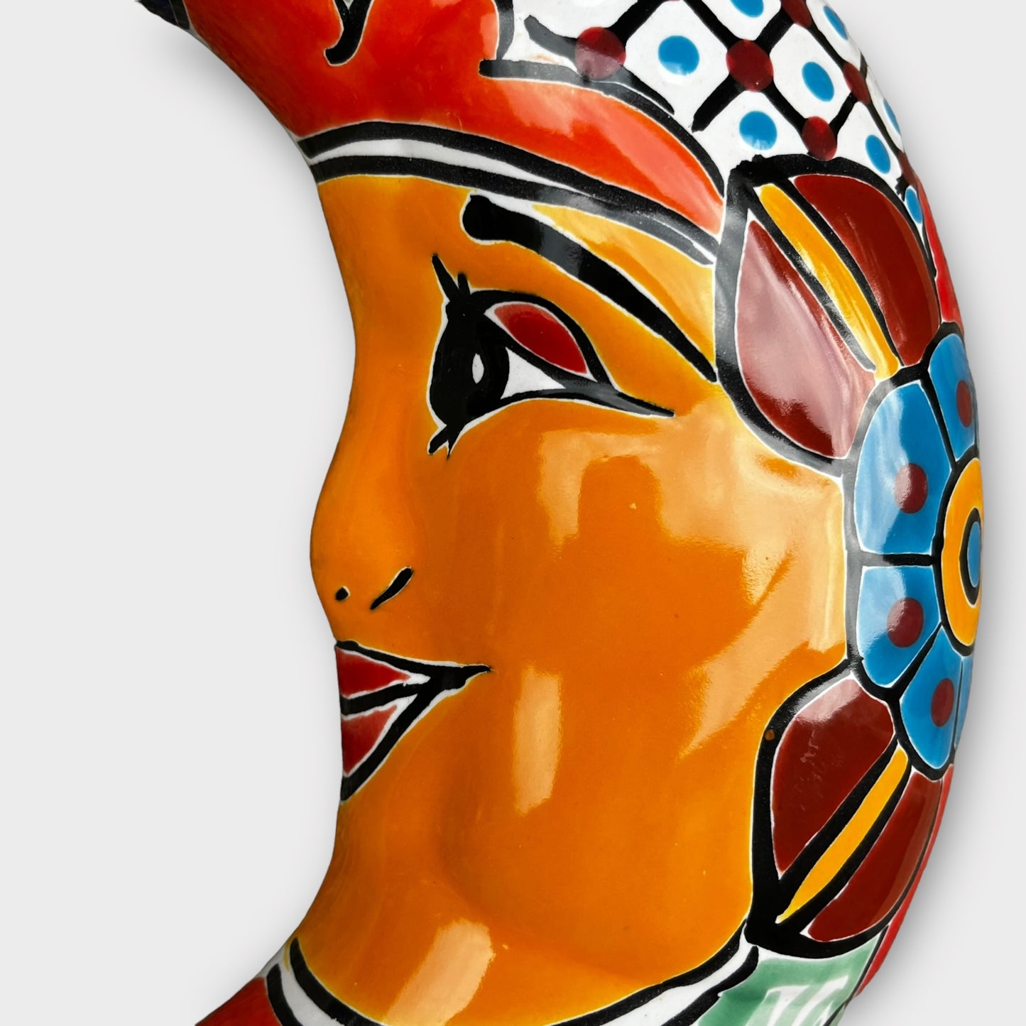 Mexican Talavera Moon Wall Art Face