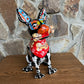 Mexican Talavera Chihuahua Catrina with Bone