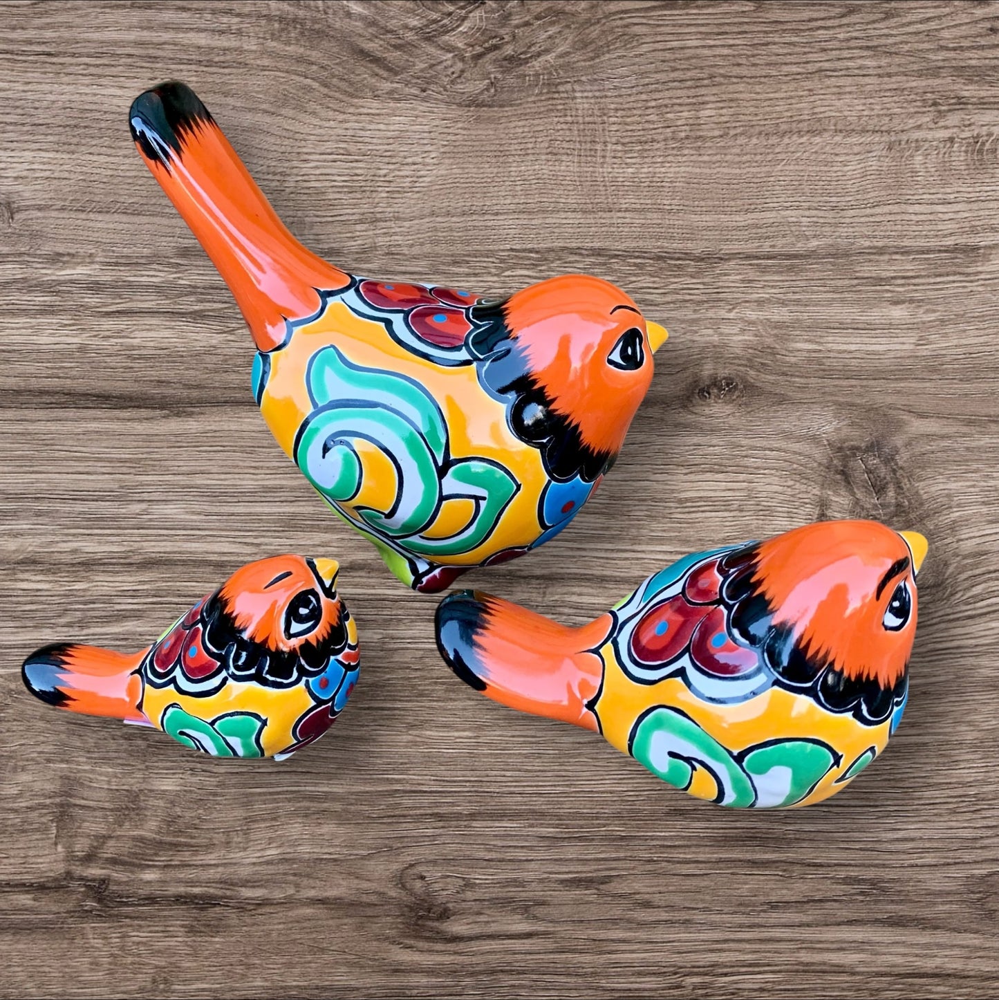 Talavera bird set left side