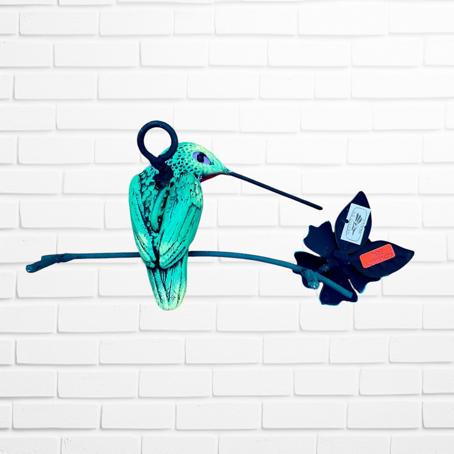 Hummingbird mini floral back with hanging loop