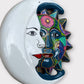 folk art mexican clay sun and moon eclipse moon side