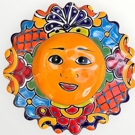 Mexican Talavera sun face wall art From #5-2