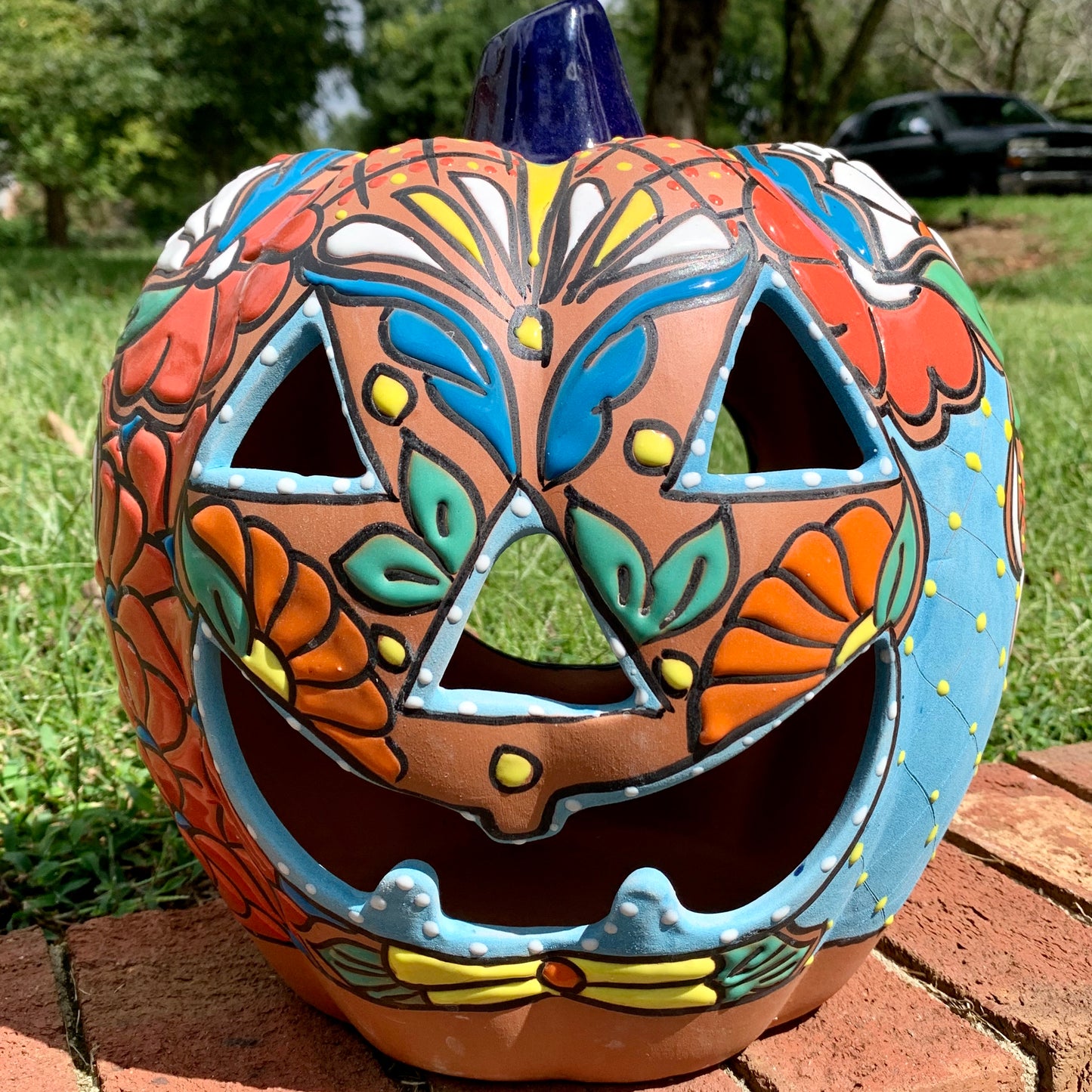 Painted Clay Art Pumpkin Calabaza