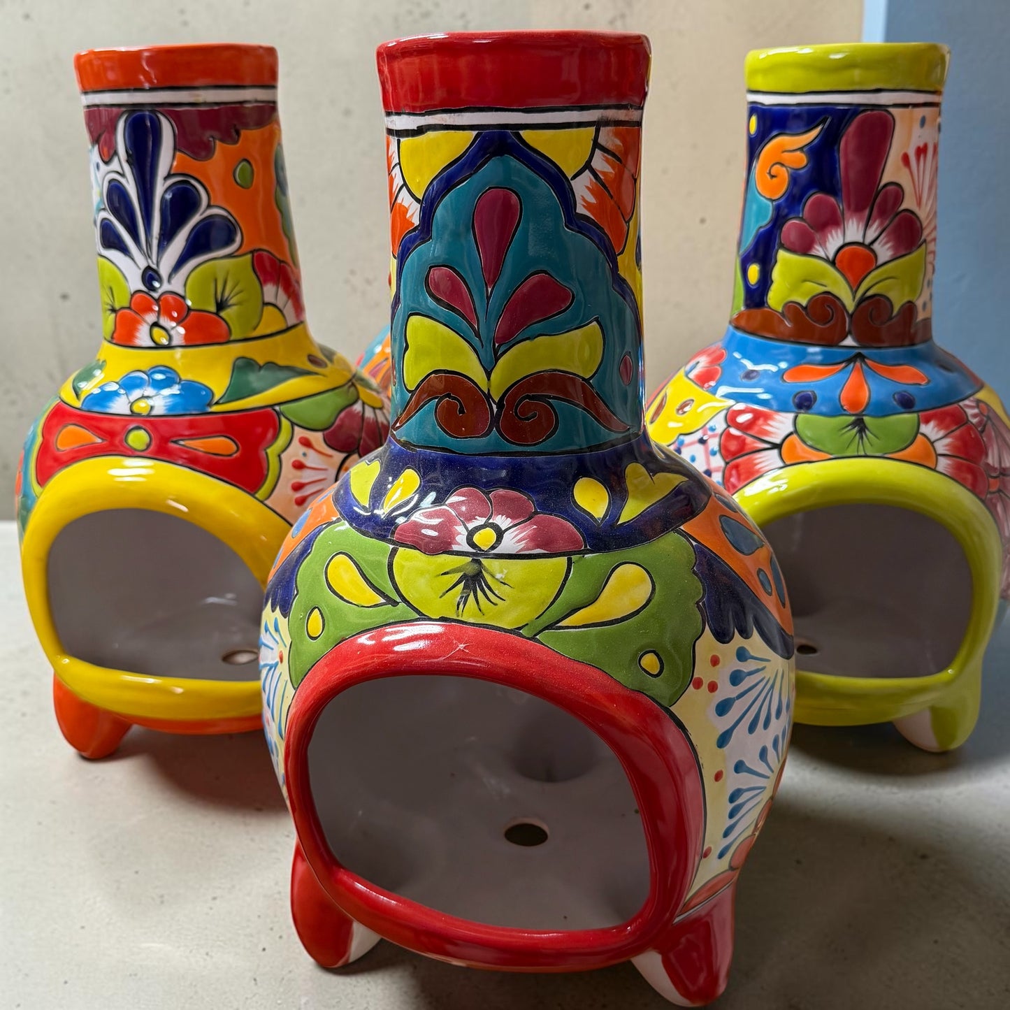 Talavera Chiminea Candle Holder