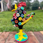 Ortega Floral Rooster Folk Art 11"