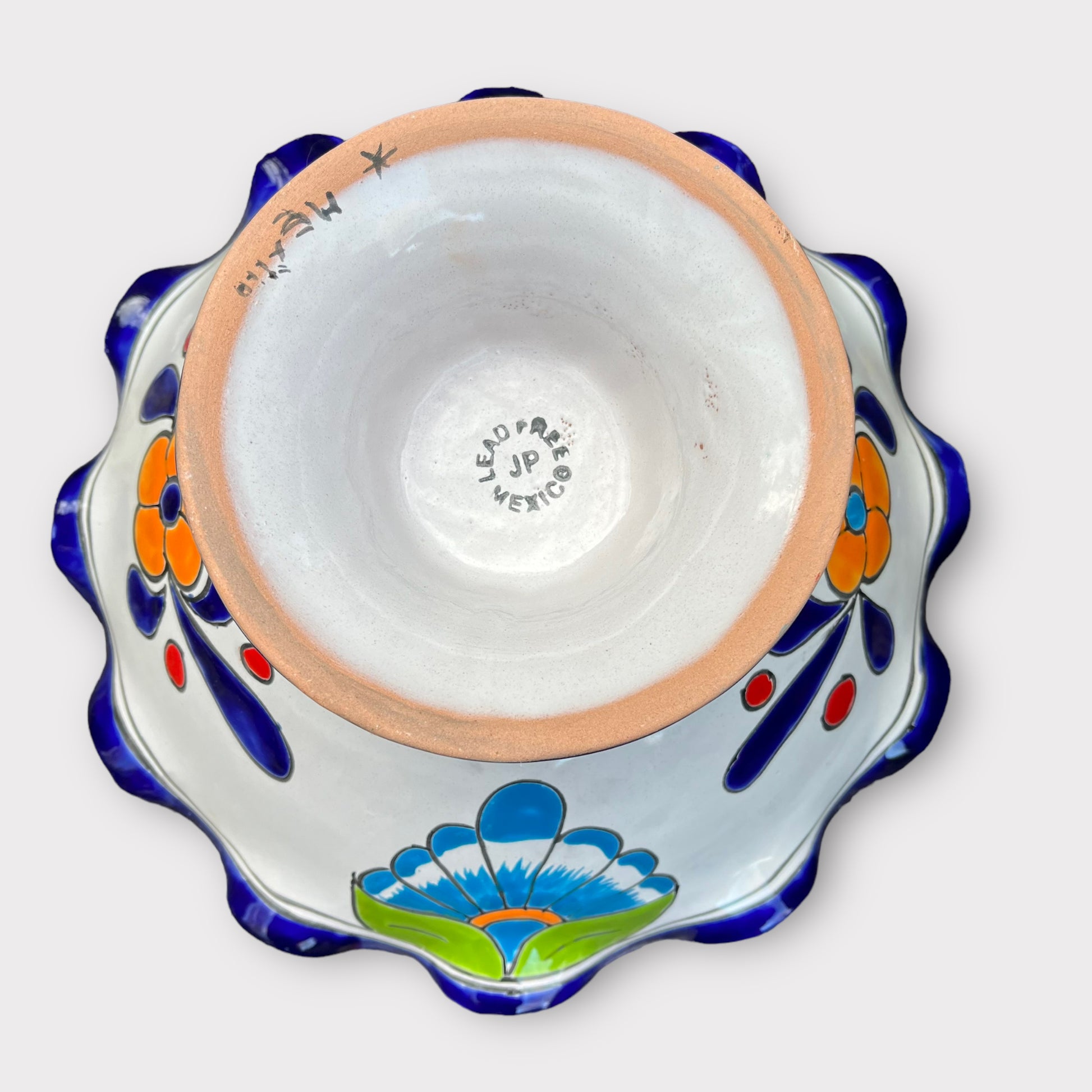 Mexican Talavera Pedestal Bowl base