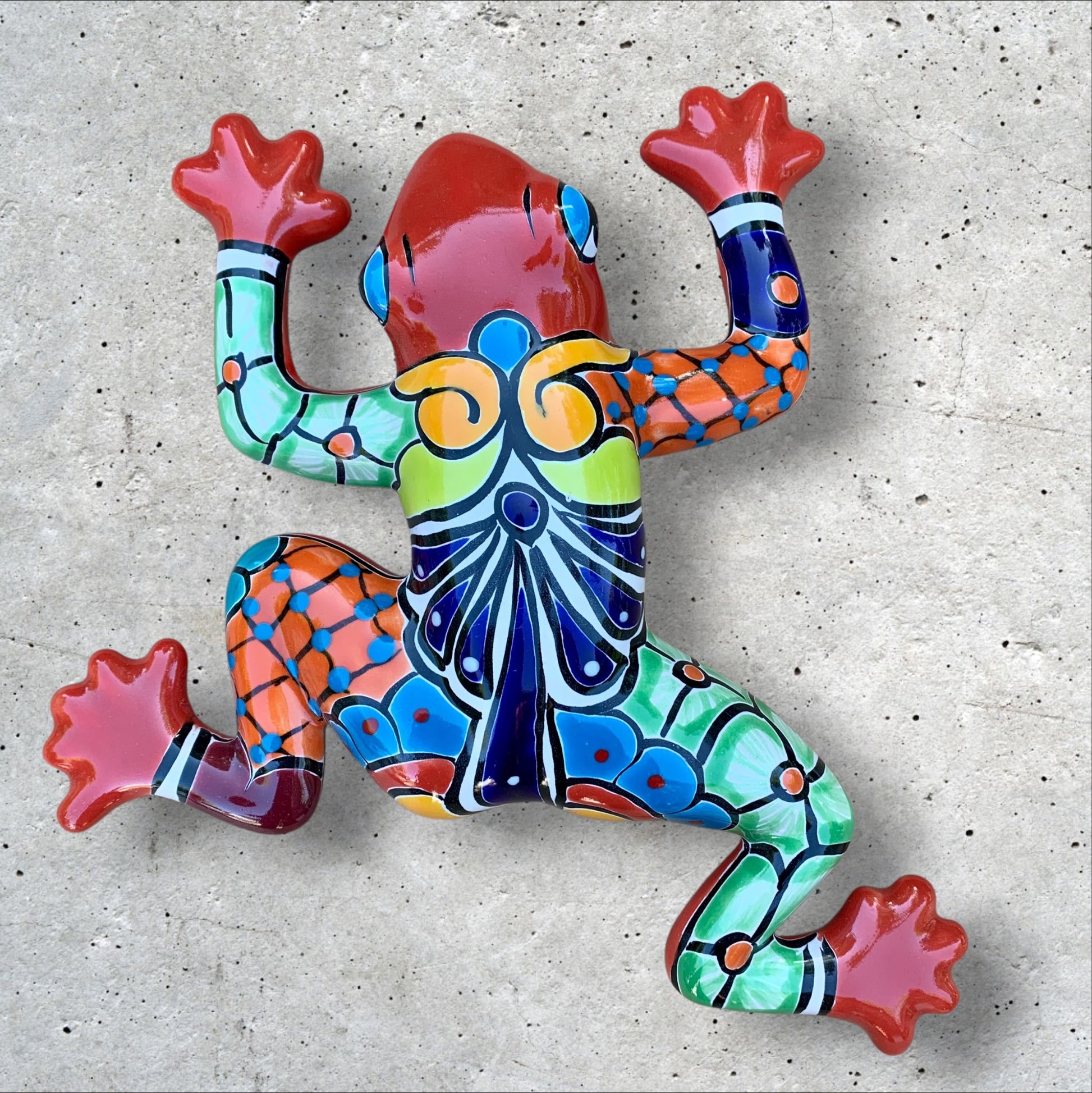 Talavera Gordo Wall Frog Colorful Red 