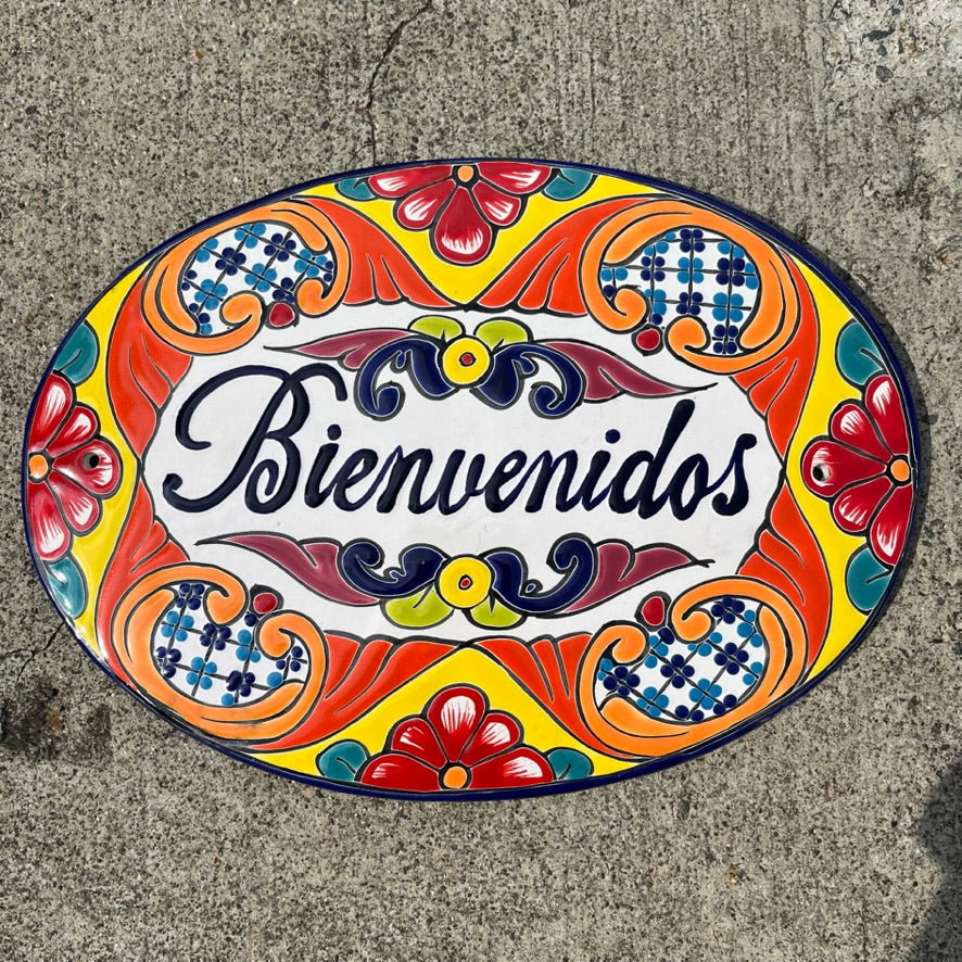 Talavera Welcome Bienvenidos Sign