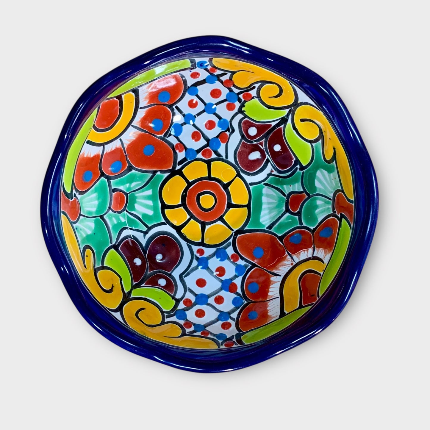 Mexican Talavera Nesting bowl set cobalt medium bowl