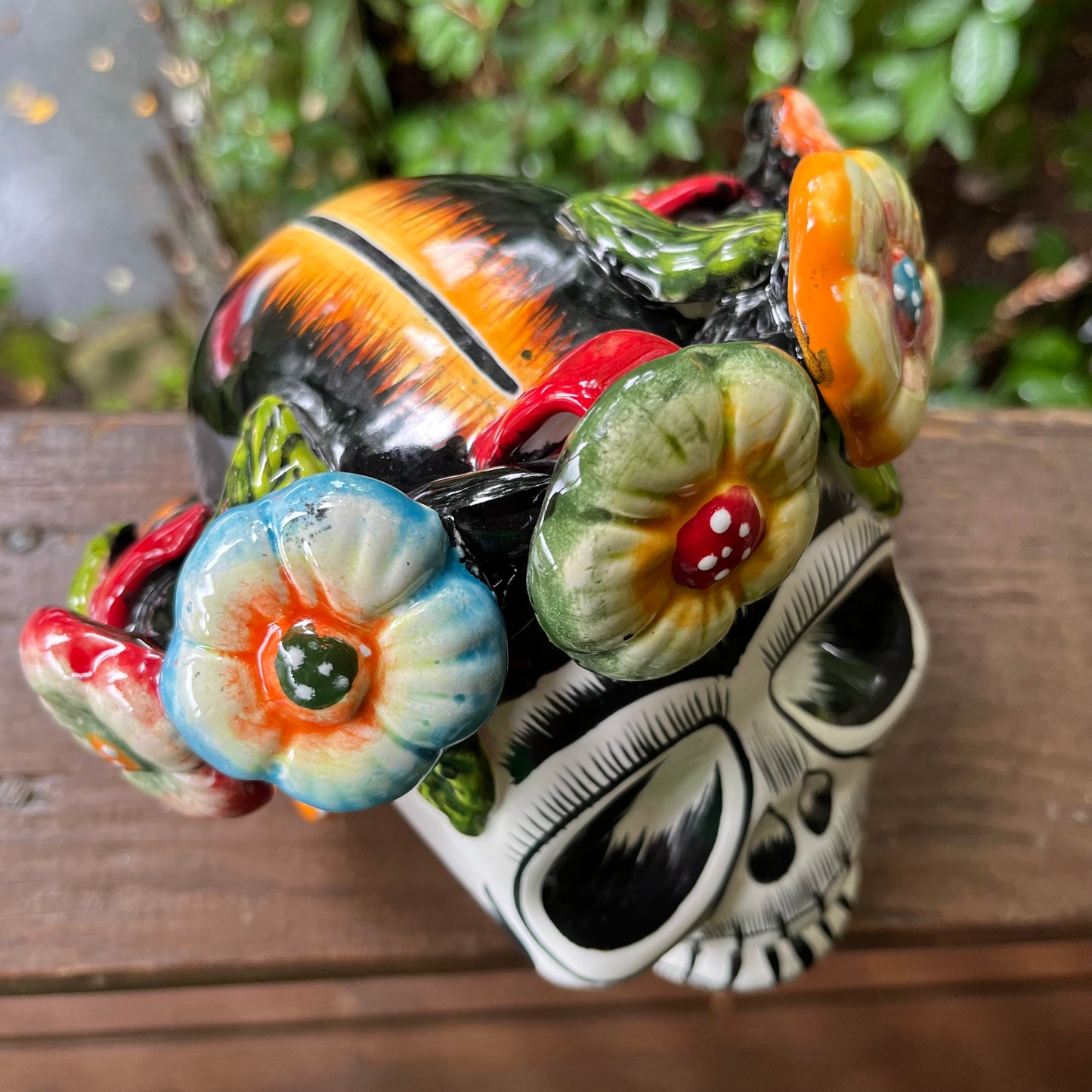 frida kahlo sugar skull with flowers top