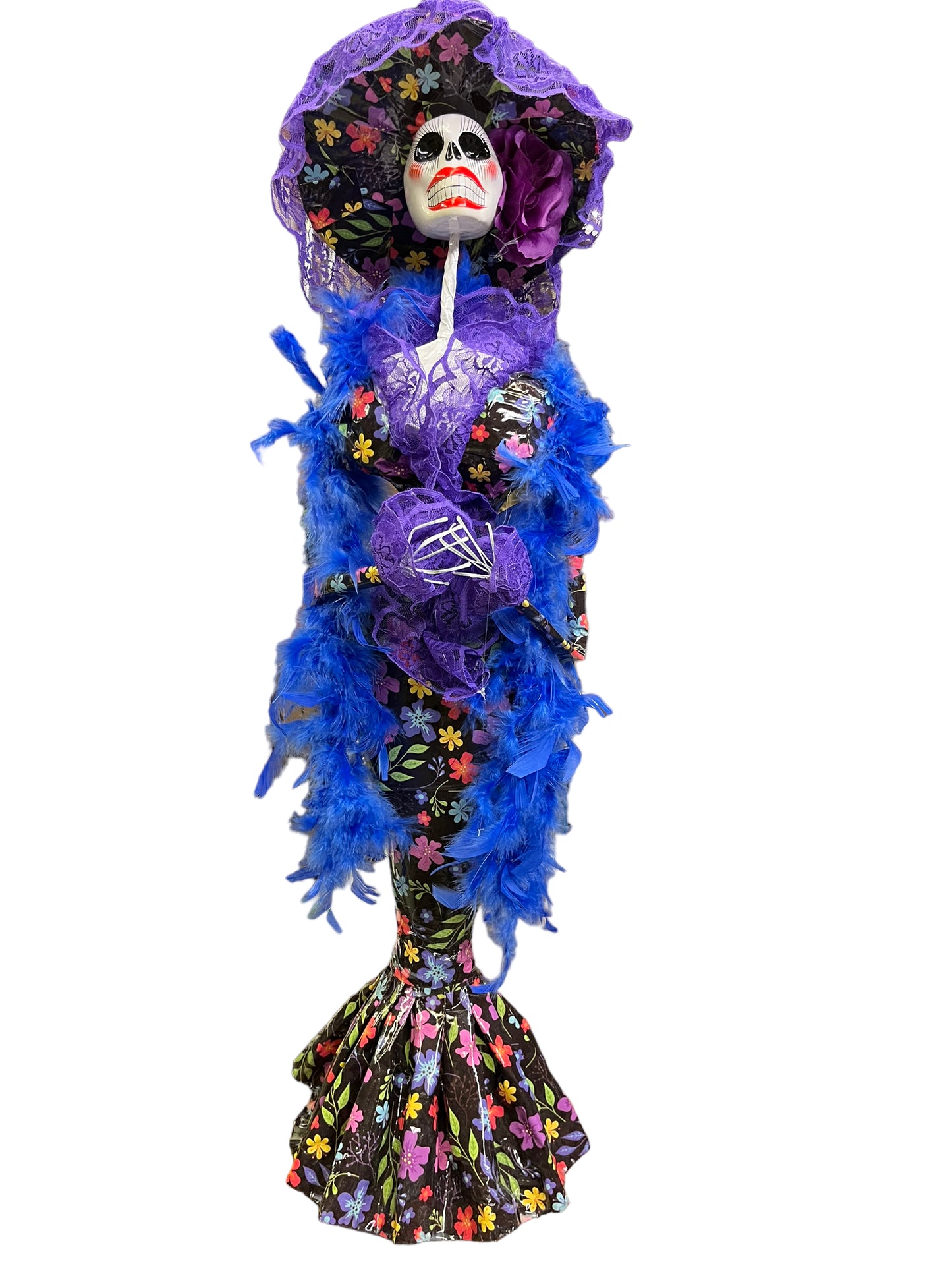 Paper Mache Mexican Catrina Doll  seven