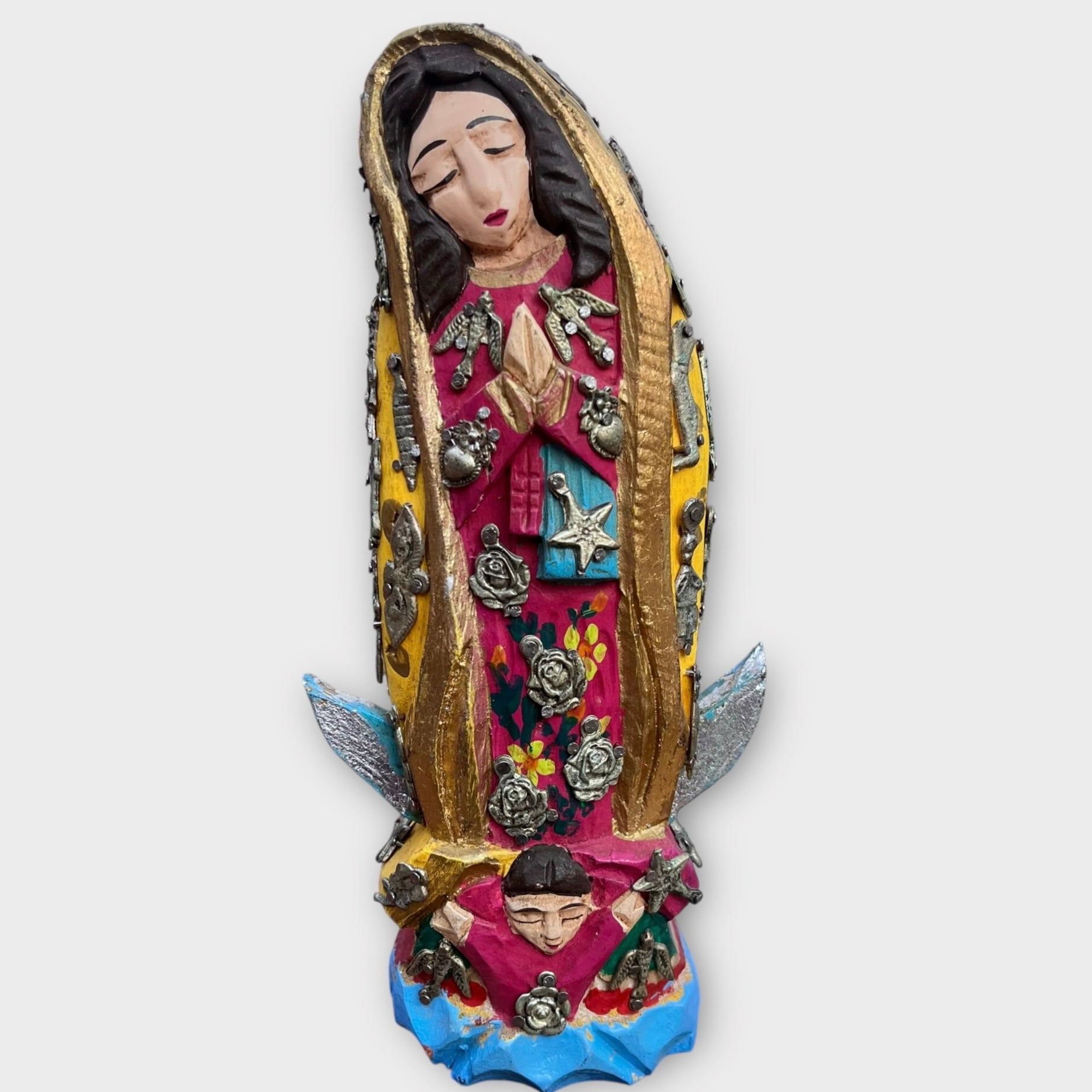 Milagros Virgin De Guadalupe wood figurine