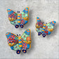 Hand painted Mexican Talavera butterfly wall set of three pieces