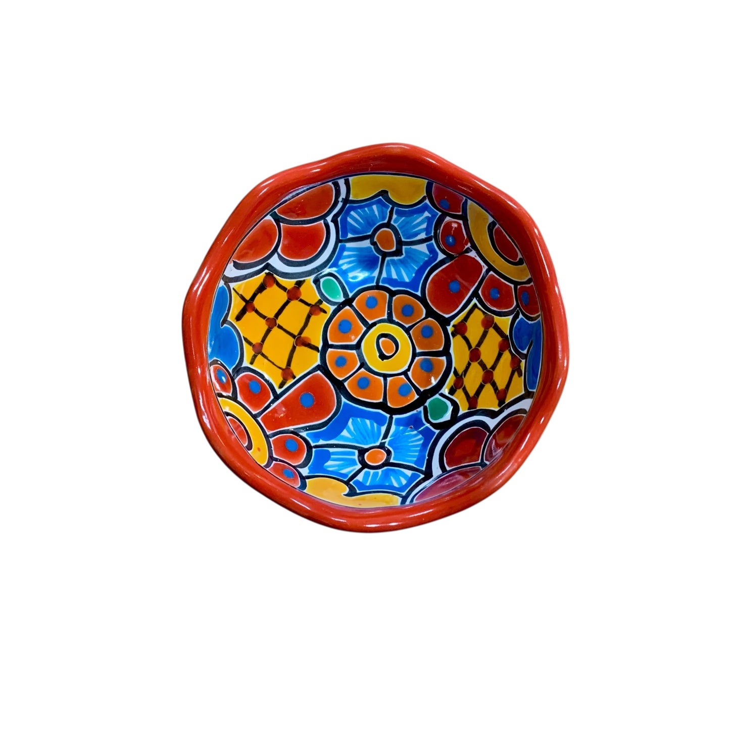 Mexican Talavera Nesting bowl set Orange small bowl