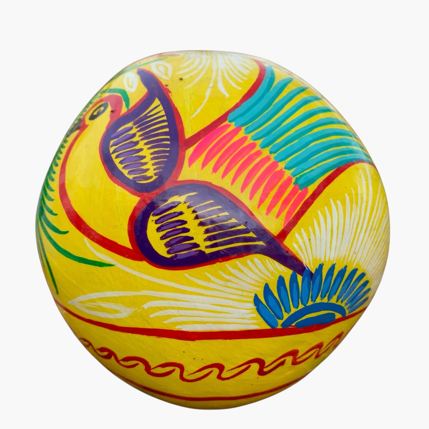 Yellow multicolor, Mexican sugar skull back view
