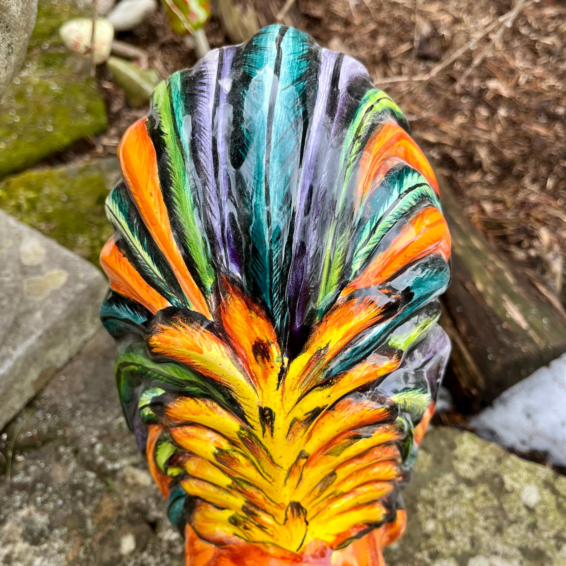 Mexican Talavera classic rooster tail