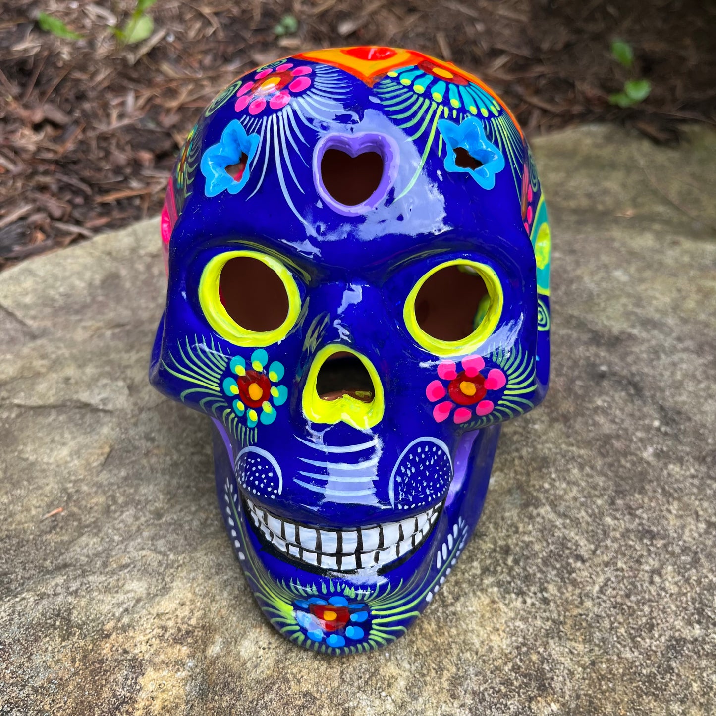 mexican sugar skull pottery front