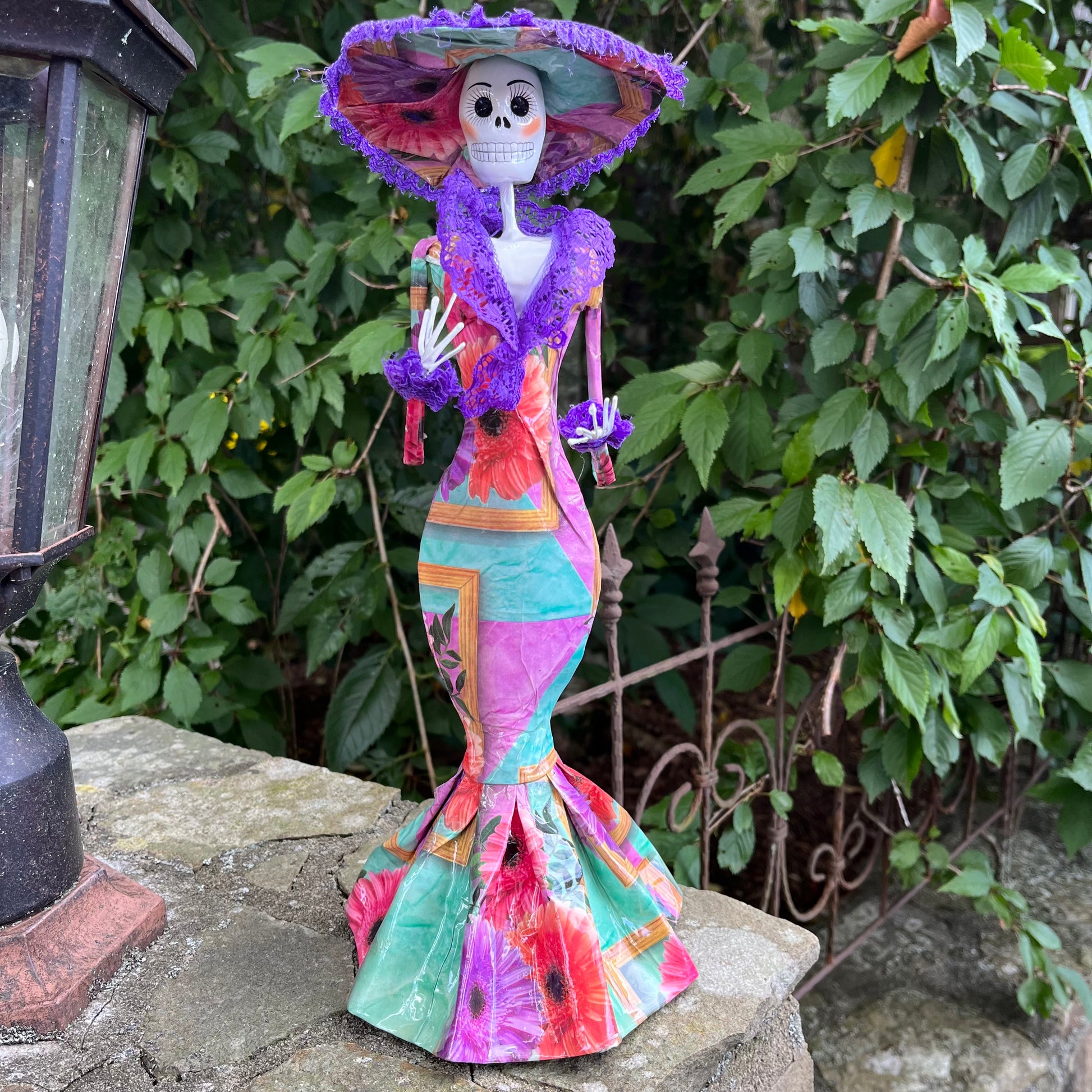 Paper Mache Catrina Skelton Doll F