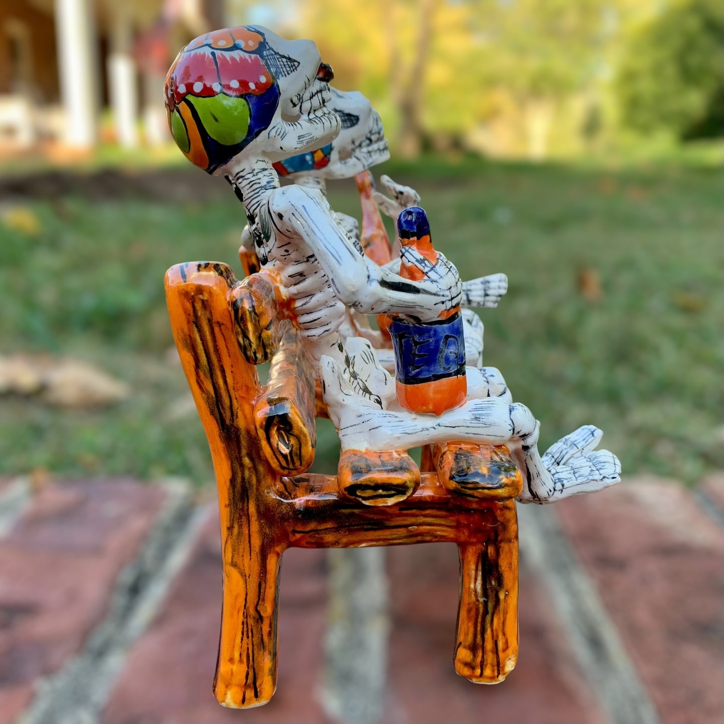 Crazy Amigos Catrina on Bench