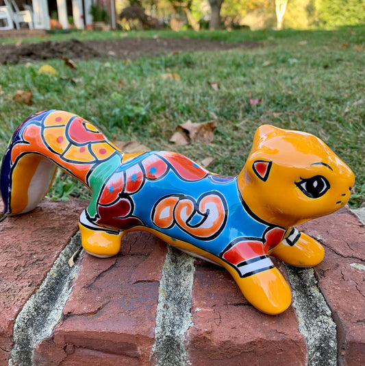 Talavera squirrel with long tail yellow amarillo