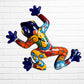 Mexican Talavera, Pottery, frog in dark blue with multi designs