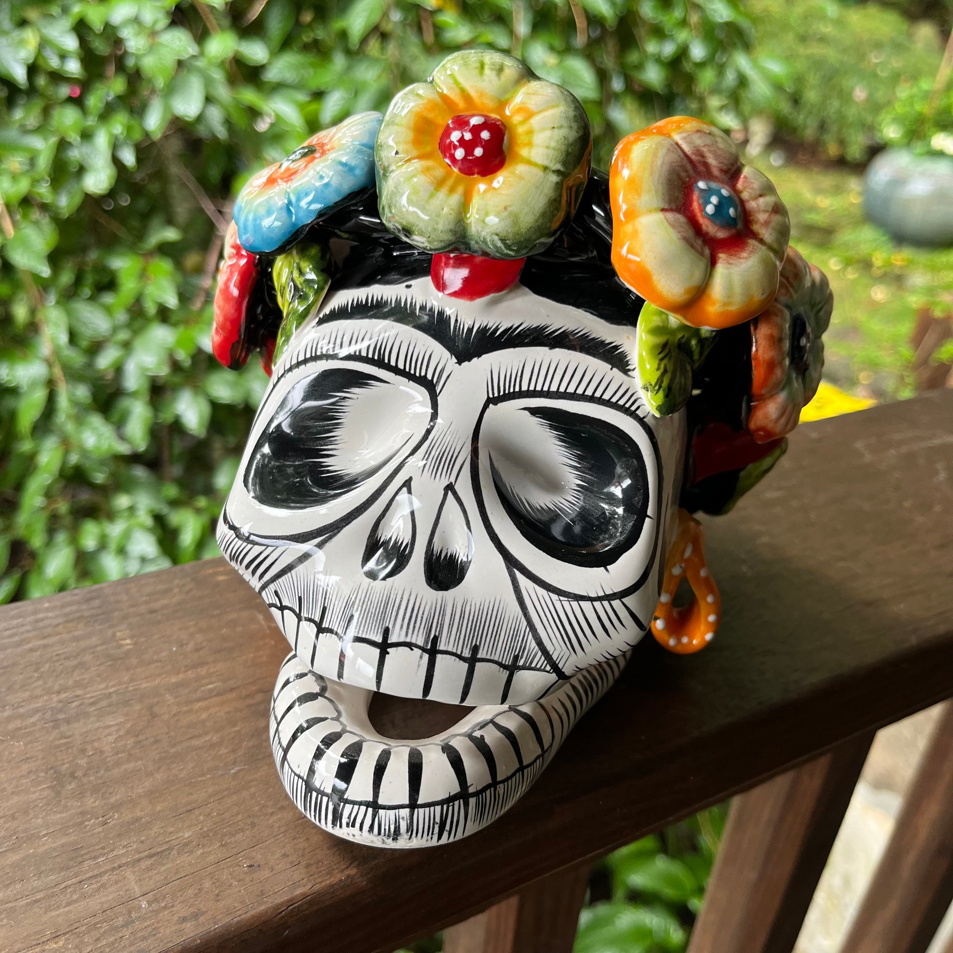 frida kahlo sugar skull with flowers