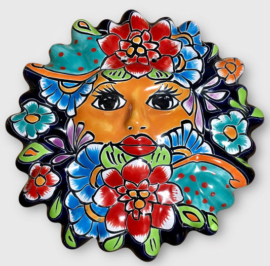 Talavera floral sun face