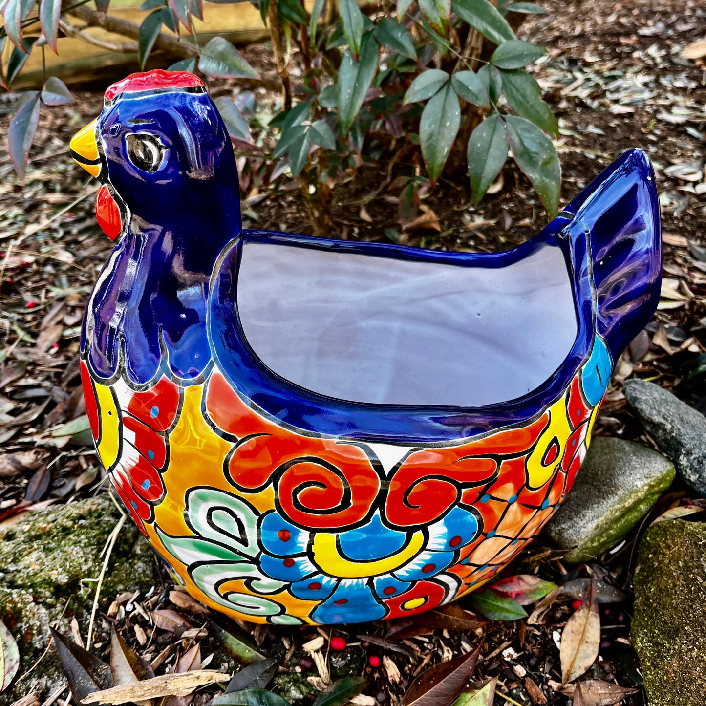 Chicken planter pot side