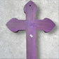 Milagros decorated wood cross xgrande back with hanging hole