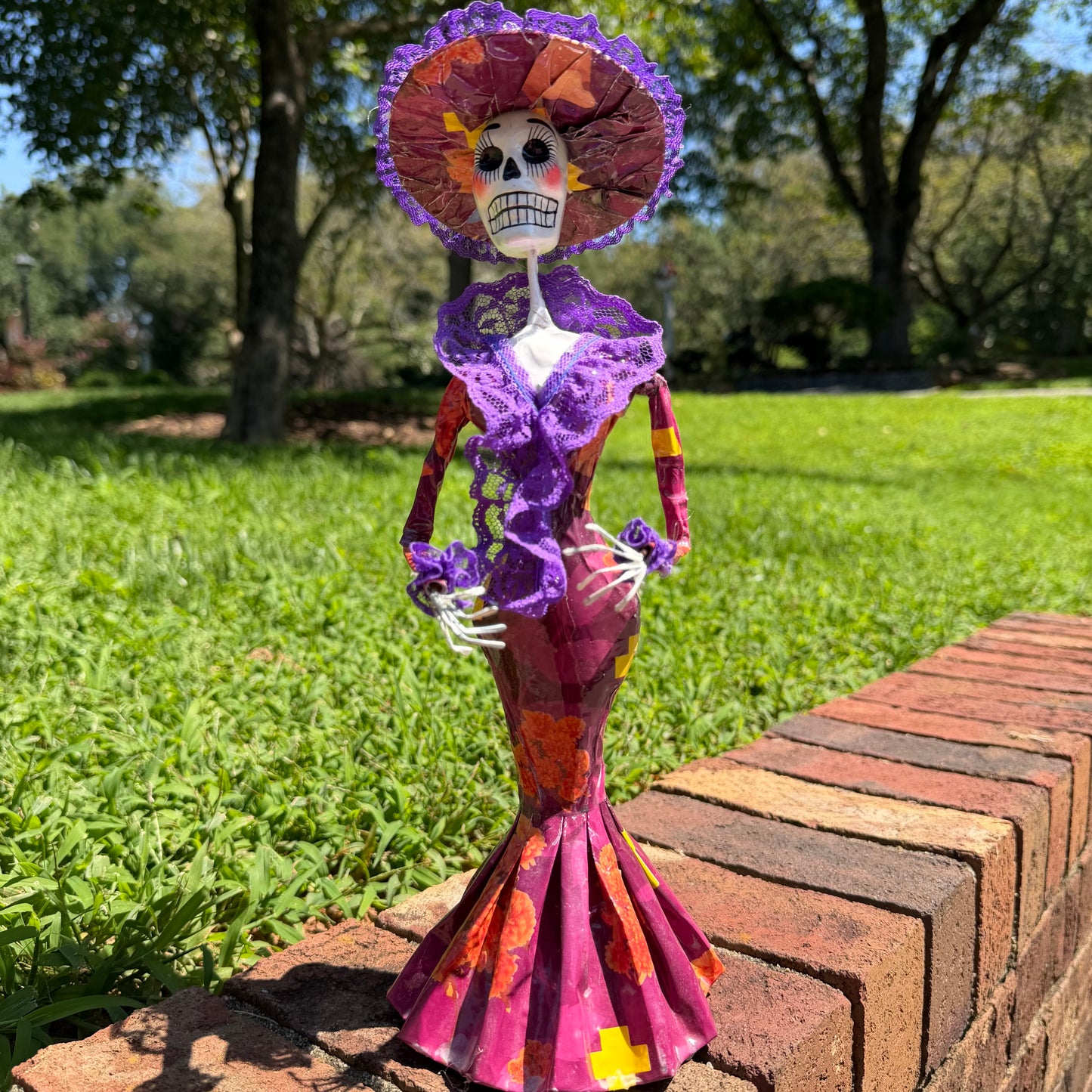 Floral Catrina Skeleton Doll 14”