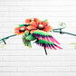 Hummingbird Orange Flower Cluster 3D Side View