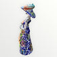Mexican Talavera Catrina skeleton doll with Calla lilies and butterflies Right side