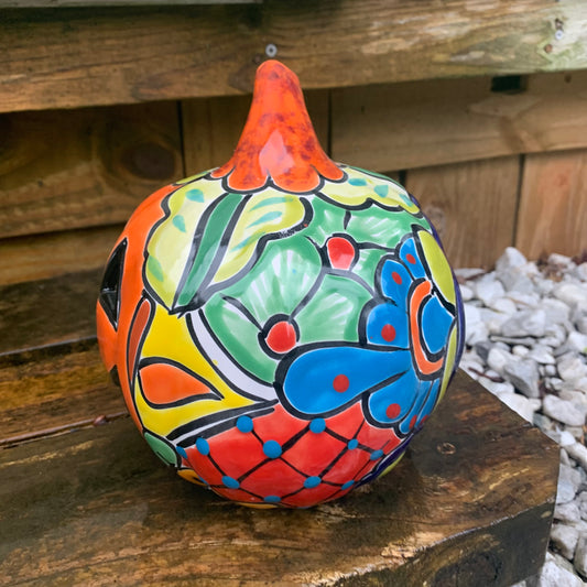 Mexican Talavera pumpkin JOL right side